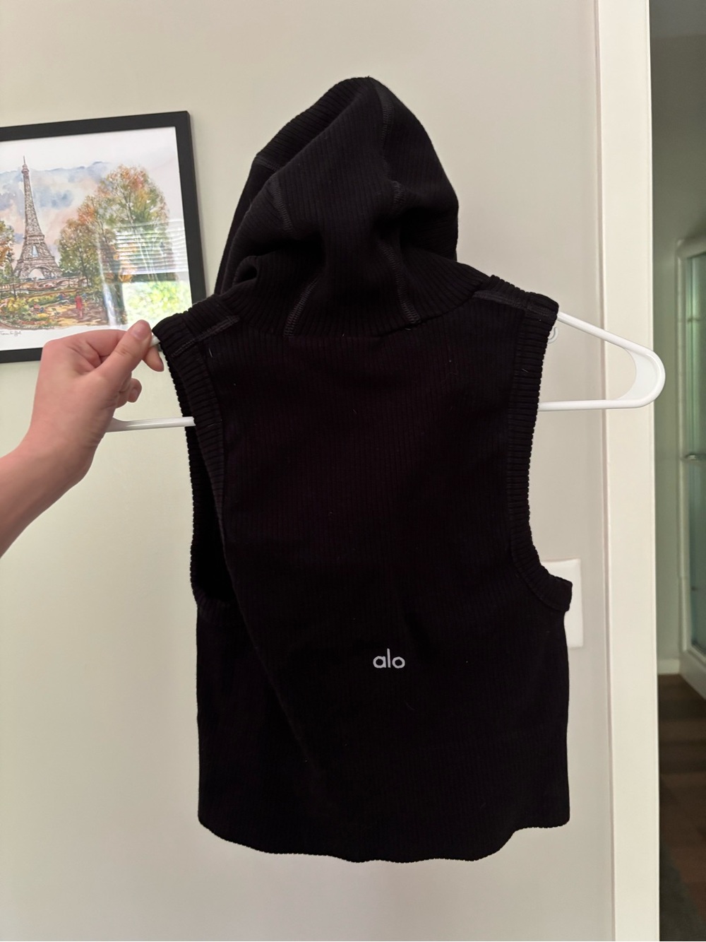 Alo Yoga Seamless Two Tone Rib Hooded Vest - Picture 2 of 9